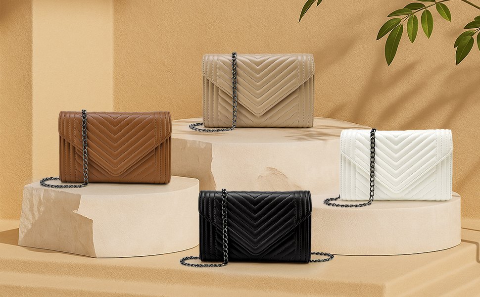 small leather crossbody bag for women clutch purse cross body purse shoulder bags with chain strap quilted purses