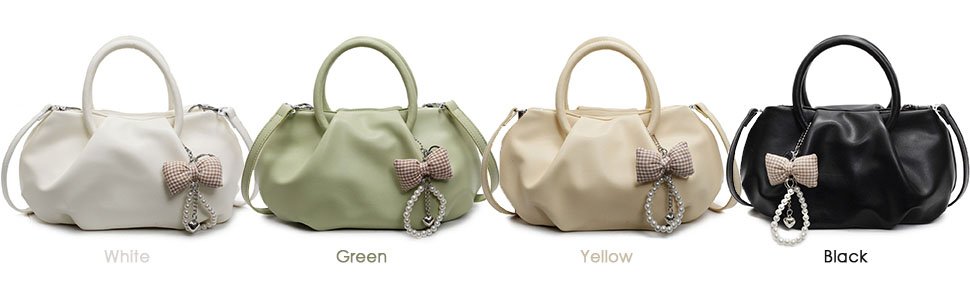 pleated cloud purse for women, soft vegan pu leather handbag