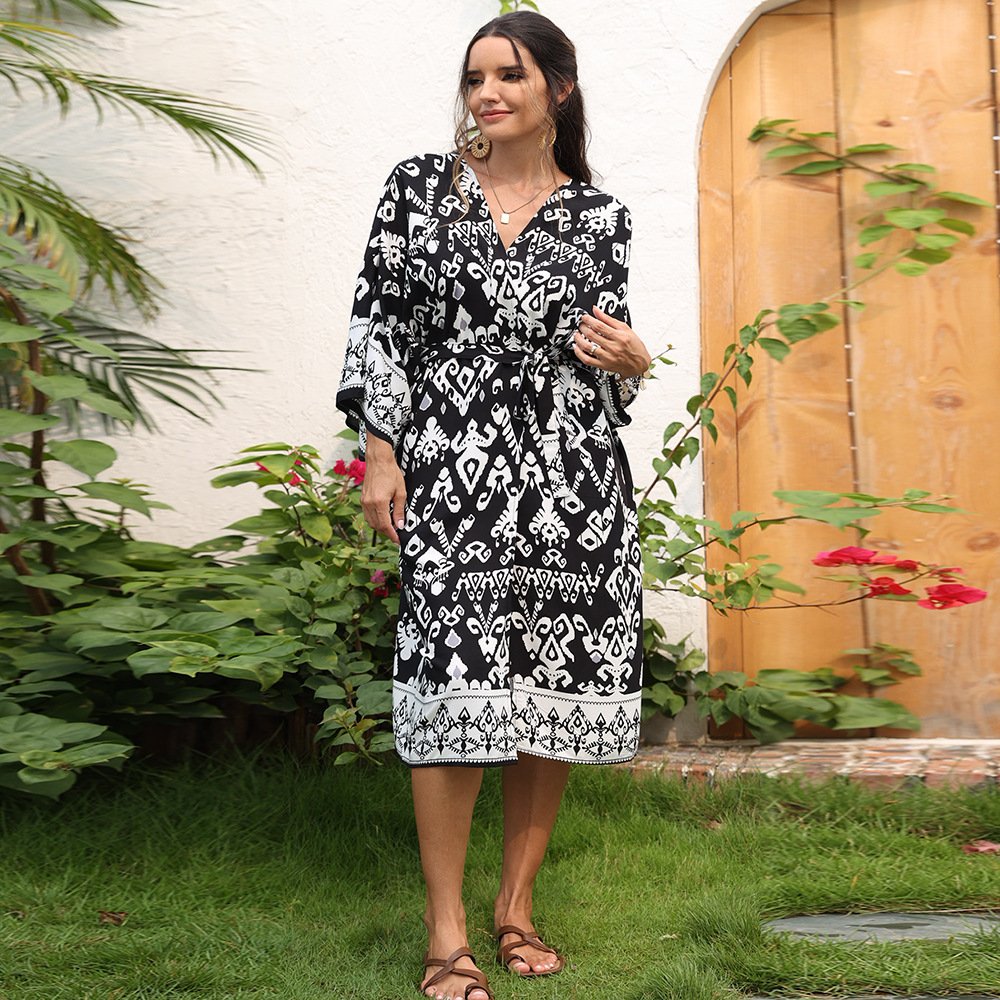 printed sun protective beach shawl coat printed sun protective beach shawl coat