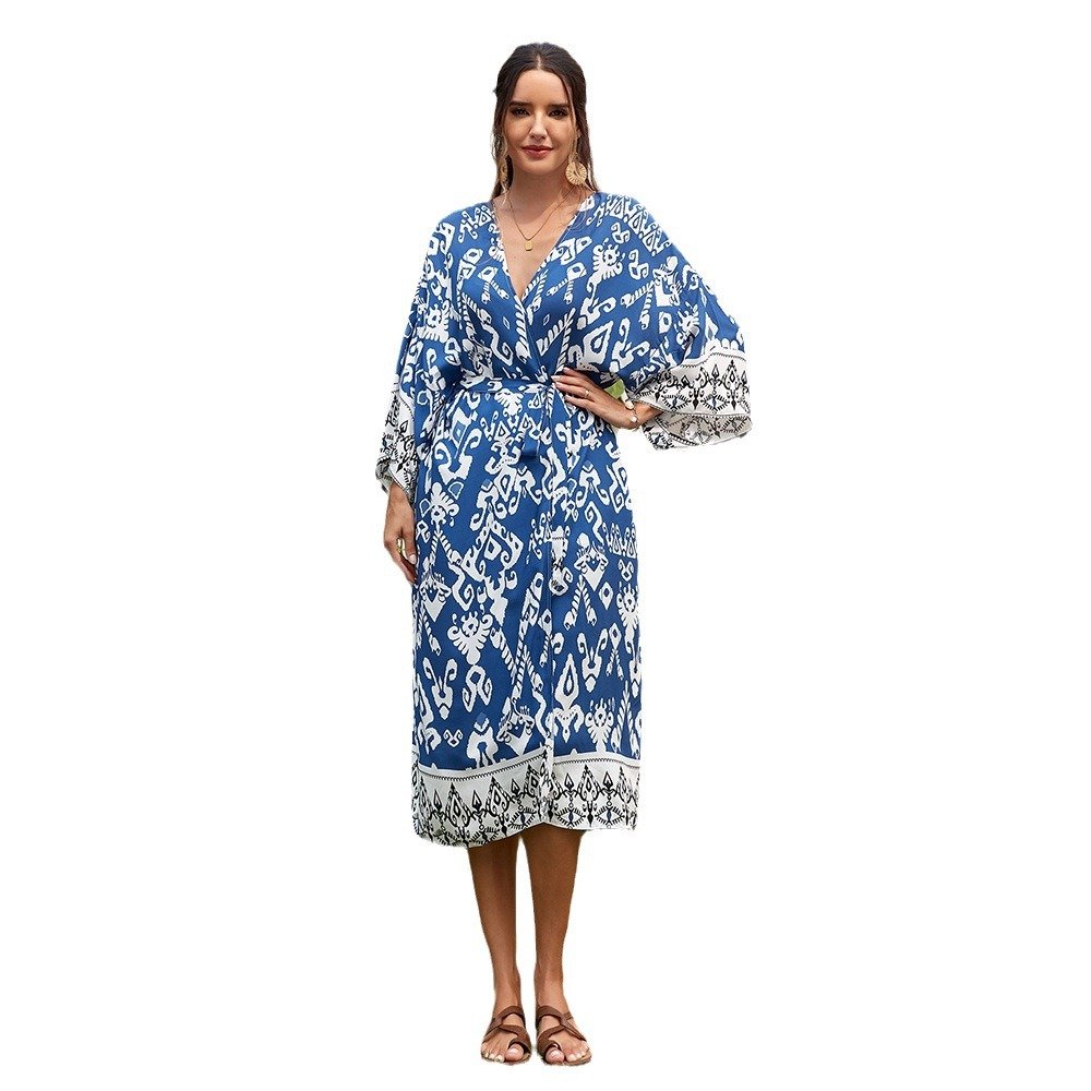 printed sun protective beach shawl coat printed sun protective beach shawl coat