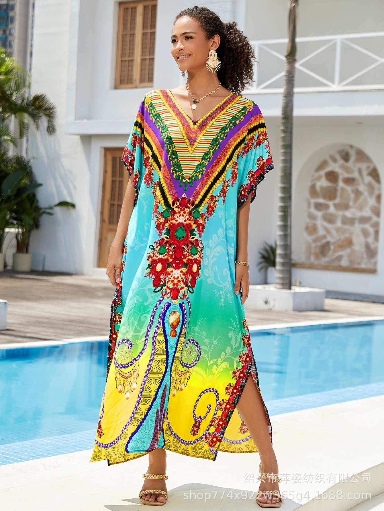 loose printed rayon sun protection blouse loose printed rayon sun protection blouse